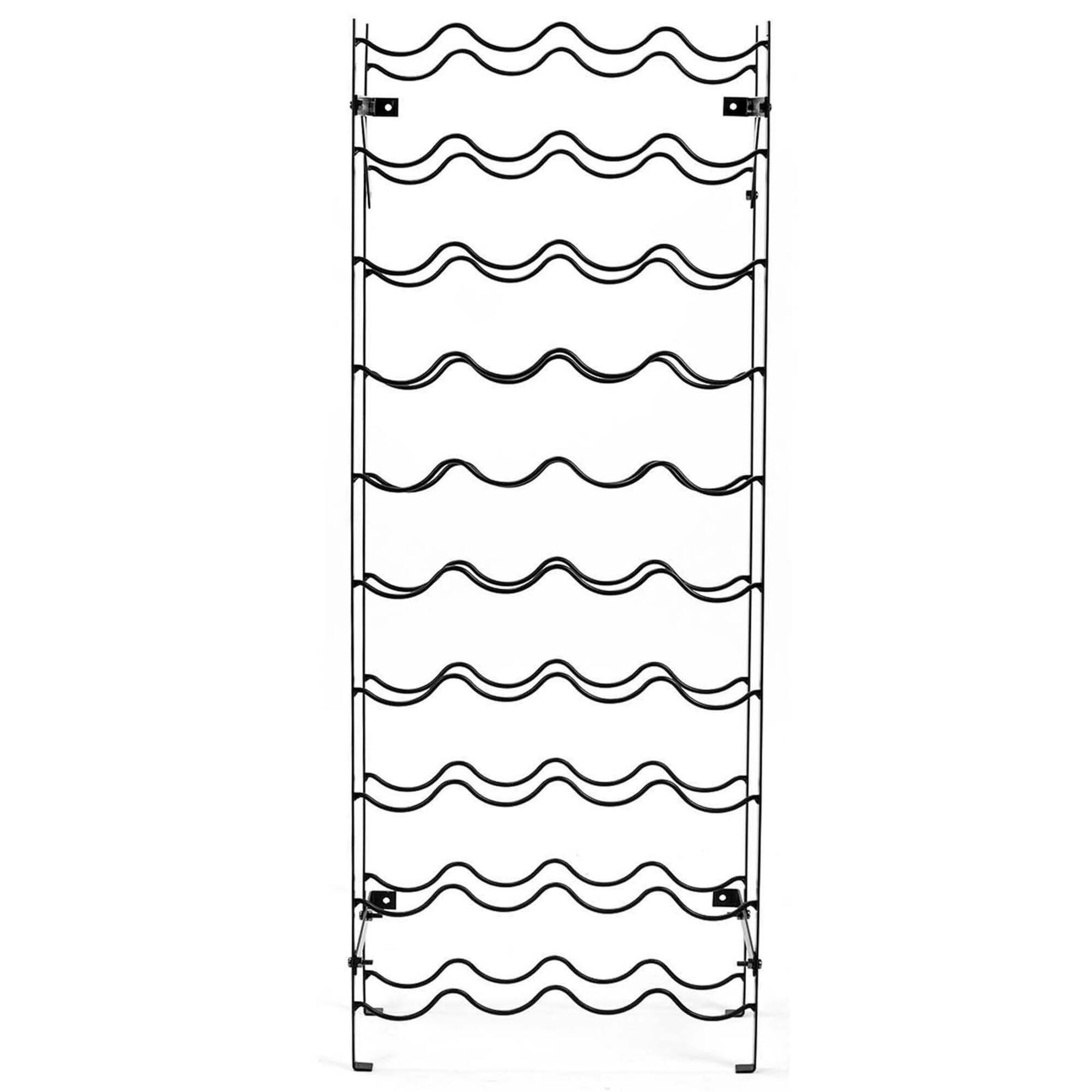 Sorbus Black -Bottle Freestanding Metal Wine Rack